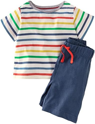 Bleubell Teddlor Boys Shorts Set Strip Fun Summer Jersey Play Set 7T