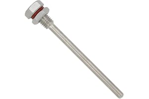 OTOMATICO Thermowell weldless m10x1.5 for thermocouple Homebrew Boiler Stainless Steel 304 Immersion of 30 50 100 150 200 300 400 500 (300mm)