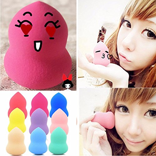 Leewa Pack of 9 - Pro Beauty Flawless Makeup Blender Foundation Puff Multi Shape Sponges