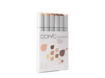 Copic Markers 6-Piece Skin Tones Sketch Set
