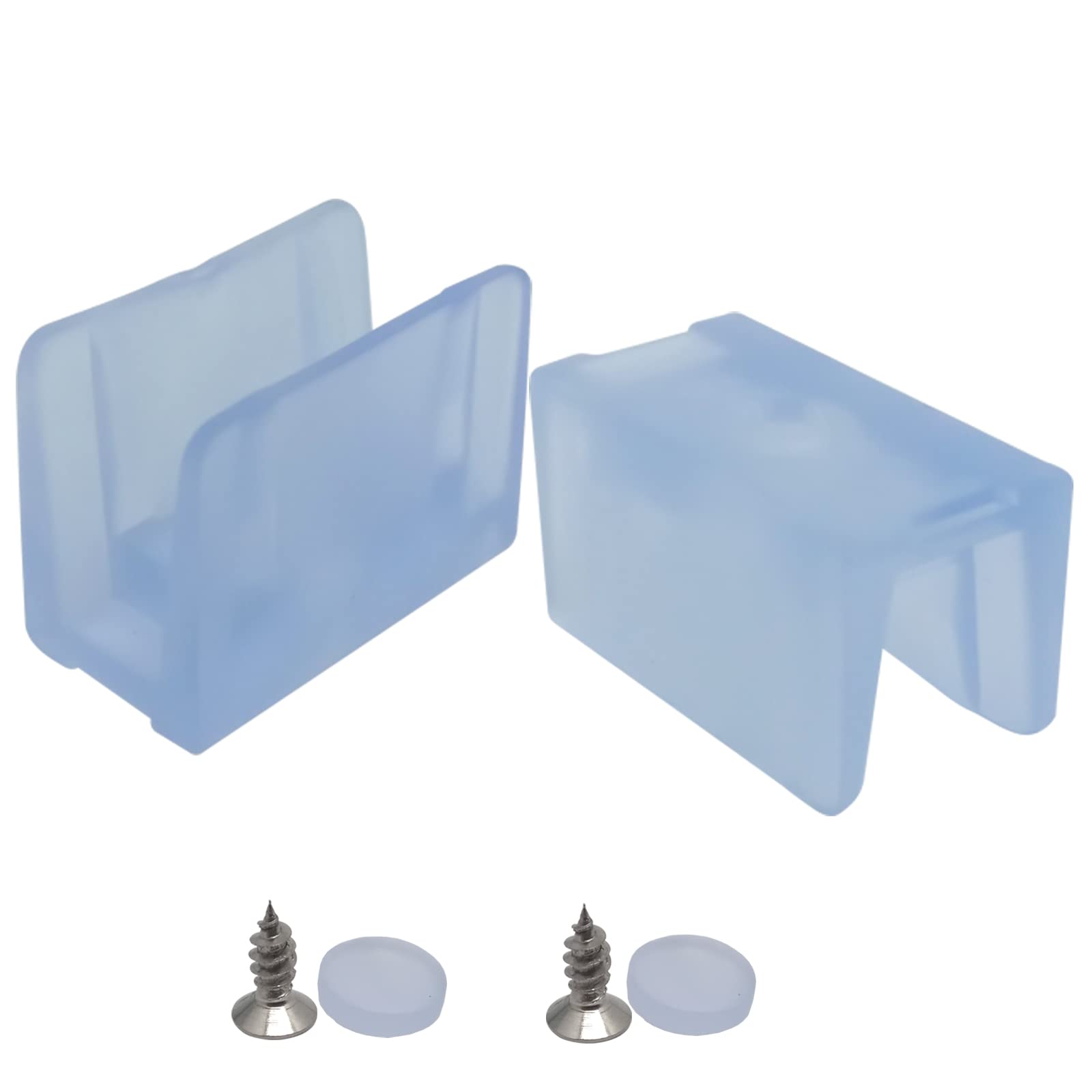Photo 1 of 6pcs Shower Door Anti-Collision Block,Furniture Bottom Guide Assembly,for Glass Sliding Door Shower Door Anti-Collision Block,with Screws(Transparent)