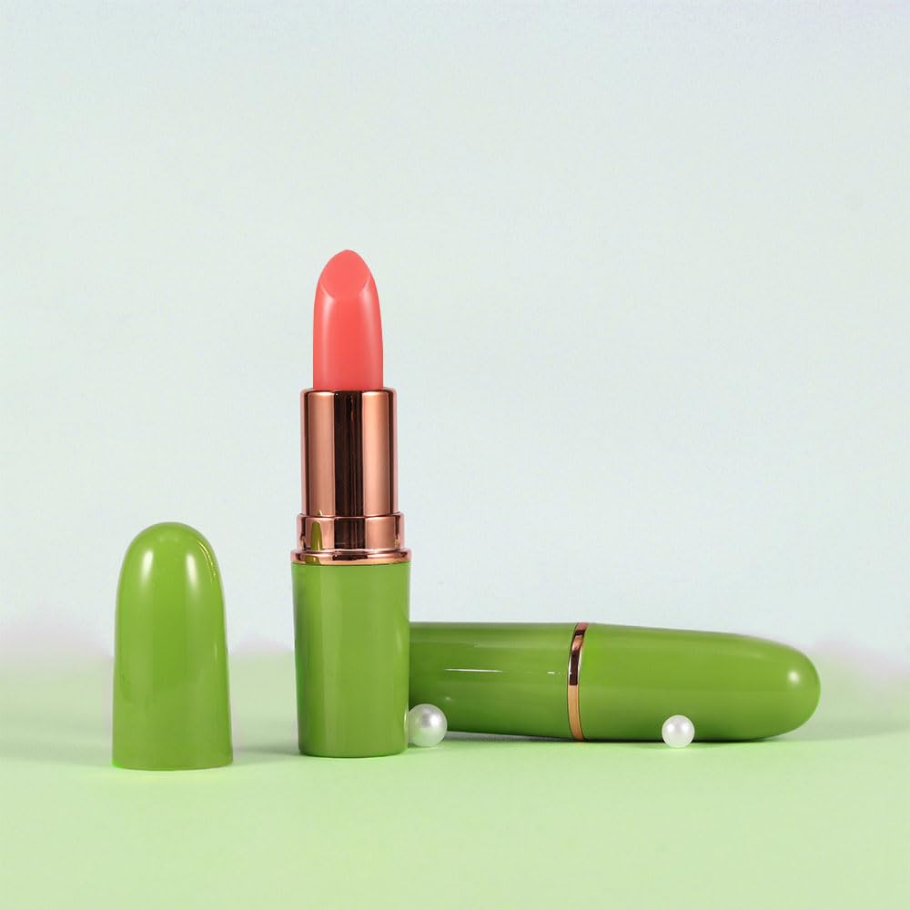 BINGBRUSH Aloe vera Color Changing Lipstick,Moisturizer Long Lasting Lip Care Magic Lip Gloss,Makeup Lipstick Set (2pcs Strawberry, 2 Count (Pack of 1))