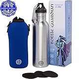 Bottle Guardian Stainless Steel Bottle Insulator - temperature tested; exclusive BottleFit spacers; BPA free - set includes steel bottle, zipper sleeve, 3 spacers, and bottle opener