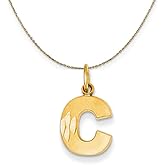 The Black Bow 14k Yellow Gold, Julia, Sm Satin Block Initial C Necklace