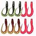Sougayilang Soft Bait Curl Tail Grubs Fishing Lures Lifelike Worms Bait 3 Colors Pack of 10PCS-Mix