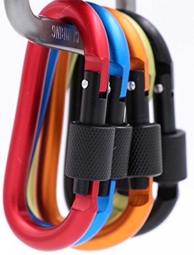 Lebeila carabiner aluminum screw locking spring clip ho…