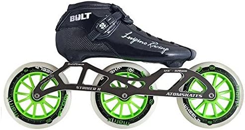 Luigino Bolt Boot, Striker 3x125 12.6" Frame, Matrix Green 125mm Wheel, Abec 7 Bearing, Inline Speed Skate