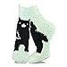 TeeHee Fashionable Cozy Fuzzy Slipper Crew Socks for Women 5-Pack (Animal)