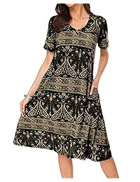 MINTLIMIT - Vestido de verano para mujer con mangas cortas y bolsillos