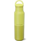 Klean Kanteen Rise Classic Insulated Water Bottle - Keeps Drinks Cold for 42 Hours - Stainless Steel - Insulated Water Bottle - Leak & Sweat-Proof - Arch Loop Cap - 12 oz - Acacia