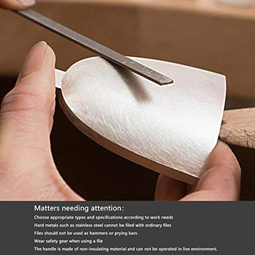 MINI Needle File Set (Carbon Steel 6 Piece-Set) Hardened Alloy Strength Steel - Set Includes Flat, Flat Warding, Square, Triangular, Round, and Half-Round File(6'' Total Length) - Thumbnail 3