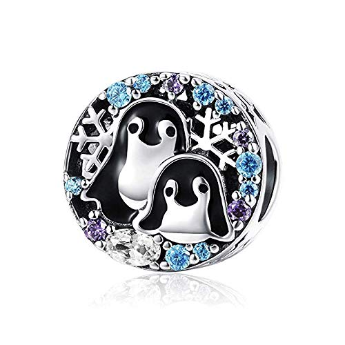 Sterling Silver Bird Charm for Pandora Bracelets - Fashion Jewelry Animal Bead (Penguin)