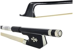 Yinfente Carbon Fiber Cello Bow 4/4 Full Size Natural White Mongolian Stallion Horse,Sheep Leather Grip Well Balance&Lightwei