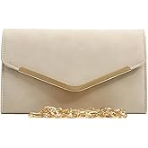 Autumnwell Clutch Purse Evening Bag for Women,Envelope Handbag With Detachable Chain