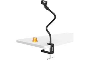 ZealSound Microphone Stand,Flexible Gooseneck Desktop Mic Stands Holder with Heavy Duty Desk Clamp,3/8" to 5/8" Screw Adapter