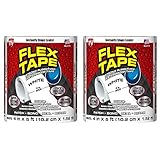 Flex Tape Rubberized Waterproof Tape, 4" x 5', White (2 Pack)
