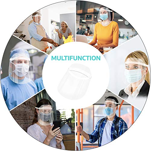 10Pcs Value Pack Safety Face Shields with Protective Clear Film To Protect Eyes and Face Full Face Cover for Men and Women Anti-Fog, Anti-Saliva, Windproof Dustproof (10PCS)