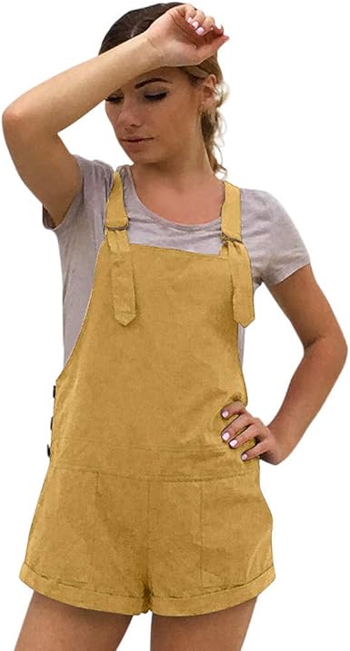 yellow overall jumpsuit