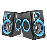 Surround Computer Speakers with Deep Bass USB Wired Powered Multimedia Speaker for PC/Laptops/Smart Phone RECCAZR Built-in Four Loudspeaker Diaphragm