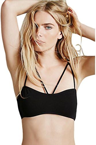 Appcome Women Padded Criss Cross Strappy Bralette Sports Bra Bustier