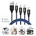 Jakpas Phone Cable, 4Pack 3FT 6FT 6FT 10FT Phone Charger to USB Syncing Charging Cable Data Nylon Braided Cord Compatible for Phone Xs/XS Max/XR/X/8/8 Plus/7/7Plus/6/6Plus/6s/6sPlus More (Black&Blue)