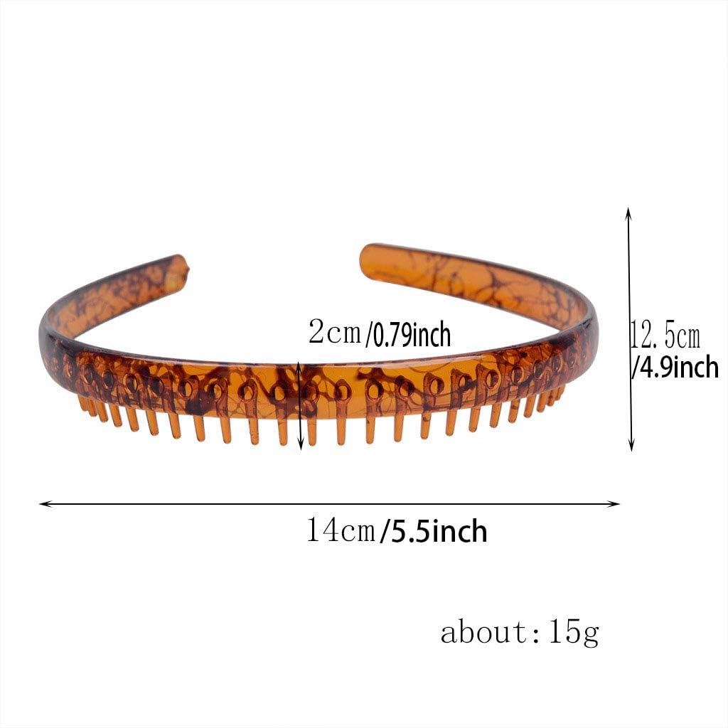 Fodattm Set of 2 Plastic Headband with Teeth Hair Comb Hair Accessories Women Hair Hoop (Color 1), 1 count (Pack of 2) - Image 3