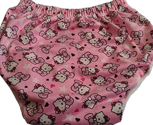 Adult Training Pants - Kitty Design - ABDL Diaper Incontinence Cloth Minky PaddedPawz