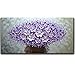 V-inspire Art, 24x48 Inch Modern Canvas Art Textured Purple Flower Oil Painting Contemporary Artwork Floral Hangings Stretched and Framed Ready to Hang Wall Decoration Abstract Painting