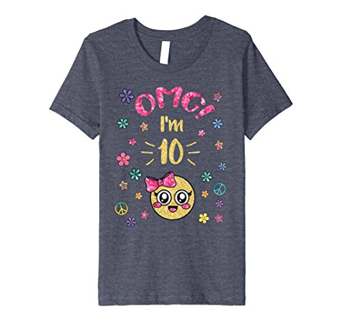 Kids Emoji Omg Birthday Shirts 10 Year Old Girl Premium