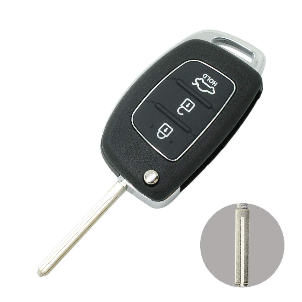 BROVACS Replacement Key Shell Compatible with HYUNDAI Santa Fe ix45 3 Button Keyless Entry Remote Flip Key Case Fob PG180C