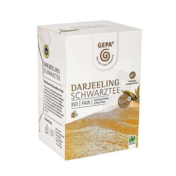Gepa Bio Darjeeling Schwarztee - 100 Teebeutel - 5 Pack ( 20 x 2g pro Pack)