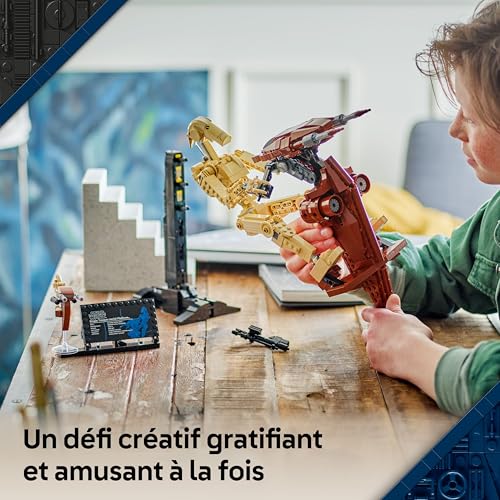 Star Wars 75428 La Menace Fantôme Droïde de Combat sur Son STAP - Jeu de Construction - Figurine de Droïde avec Speeder - Décoration - Cadeau Collector pour Garçon, Ado & Fans dès 12 Ans