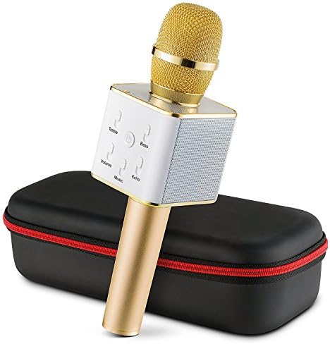 MOMONY Wireless Microphones Karaoke, Portable Handheld Cellphone Karaoke Player MIC Bluetooth Speaker for Music Playing, Mini Home KTV Singing Record for Apple Iphone Android Smartphone or PC