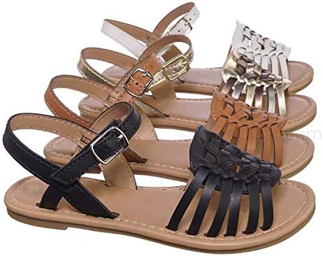 Kids Woven Fisherman Huarache Flat Sandal - Girl Children Festive Cinco De Mayo Shoes