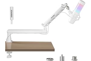 Microphone Arm,Aokeo AK-55 Desk Low Profile Adjustable Mic Boom Arm Stand,Suitable For Blue Yeti,Snowball iCE, HyperX QuadCast,SoloCast,Elgato Wave,Etc