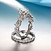 sandywident Unique Leaf Design 925 Plating Silver White Sapphire Diamond Wedding Engagement Ring Set