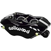 Wilwood Brake Caliper, Dynalite, 4 Piston, Aluminum, Black Powder Coat, 13.06 in OD x 0.810 in Thick Rotor, 5.250 in Lug Mount, Each