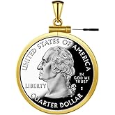 24-Karat Gold Wrapped in Silver 25 Cent Border Screw Top Coin Border is suitable for 24.26mm diameter 1.75mm thickness Coins, Coins Not Included