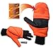 Heat Factory Gloves with Pop-Top Mittens, with Hand Heat Warmer Pockets, Blaze, X-Large