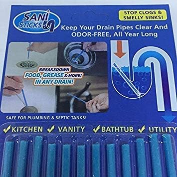 Dharmzeel Sani Sticks Sewer Cleaning Rod Drain Cleaner and Deodorizer Unscented, Kitchen Toilet Bathtub Sewage decontamination to Deodorant