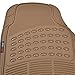 MotorTrend MT-754-BG Universal Fit Odorless Premium Heavy Duty All Weather Maximum Protection Car Floor Mat - Rubber (Beige) 4 Pack