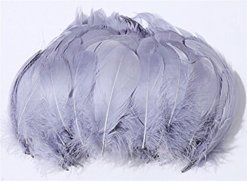 PANAX 100 pieces DIY Craft Goose Feathers Slight bending Feathers 8-12cm/ 3-5 Inches Lengh, Ideal for Carnival, Halloween, crafts, Handwerk, DIY, clothing, costumes Grey