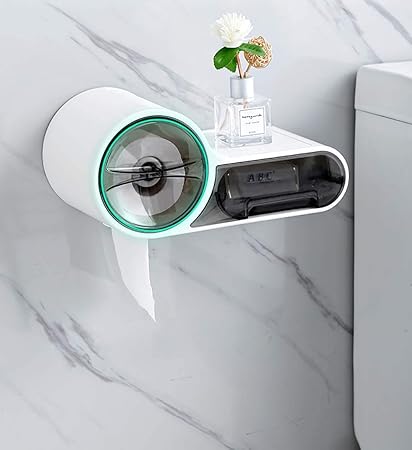 Amazon Co Jp トイレットペーパー収納 芯なし 芯あり用 トイレットペーパーホルダー スタンド おしゃれ 棚付き 収納性が抜群 防水 穴 不要 粘着式 Diy 工具 ガーデン