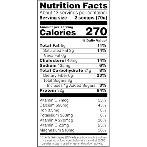 MUSCLE MILK GENUINE PROTEIN POWDER, STRAWBERRIES ‘N CRÈME, 1.93 POUNDS, 13 SERVINGS, 32G PROTEIN, 3G SUGAR, CALCIUM, VITAMINS A, C & D, NSF CERTIFIED FOR SPORT, ENERGIZING SNACK, PACKAGING MAY VARY
