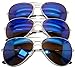 Aviator Classic Sunglasses Black Silver Bronze Gold Blue Green Yellow White... (3 pairs BLUE) OWL.
