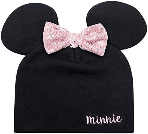 Disney Minnie Mouse Baby Hat for Toddler Girls and Infants, Beanie with Pink Dotted Bow
