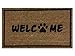 Paw Print Welcome Coir Doormat by Castle Mats, Size 18 x 30 inches, Non-Slip, Durable, Made Using Odor-Free Natural Fibers