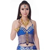 Women's Sequin Beads Bra Crop Top Fringe Rhinestone Sequin Club Bra Spaghetti Straps Underwire Push Up Bustier