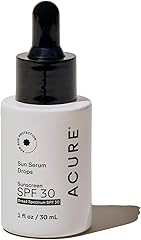 Acure Sun Serum Drops SPF 30 - Hydrating Sunscreen Serum with Broad-Spectrum Protection, Skincare for Beauty Glow, Light & Sh