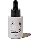 Acure Sun Serum Drops SPF 30 - Hydrating Sunscreen Serum with Broad-Spectrum Protection, Skincare for Beauty Glow, Light & Sheer UV Shield, Use with Makeup, Travel Size, Sulfate Free, Vegan - 1 fl oz